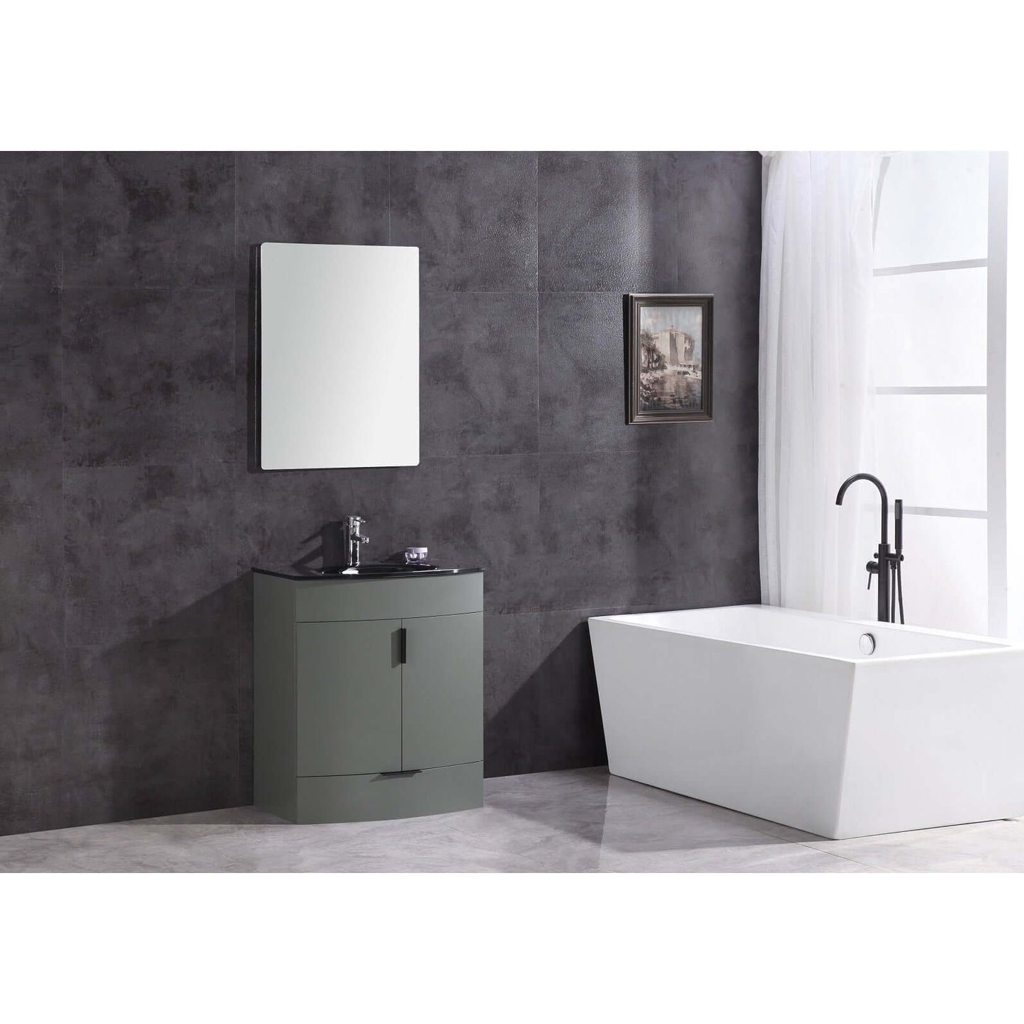 30" Pewter Green Bathroom Vanity - Pvc - WTM8130-30-PG-PVC