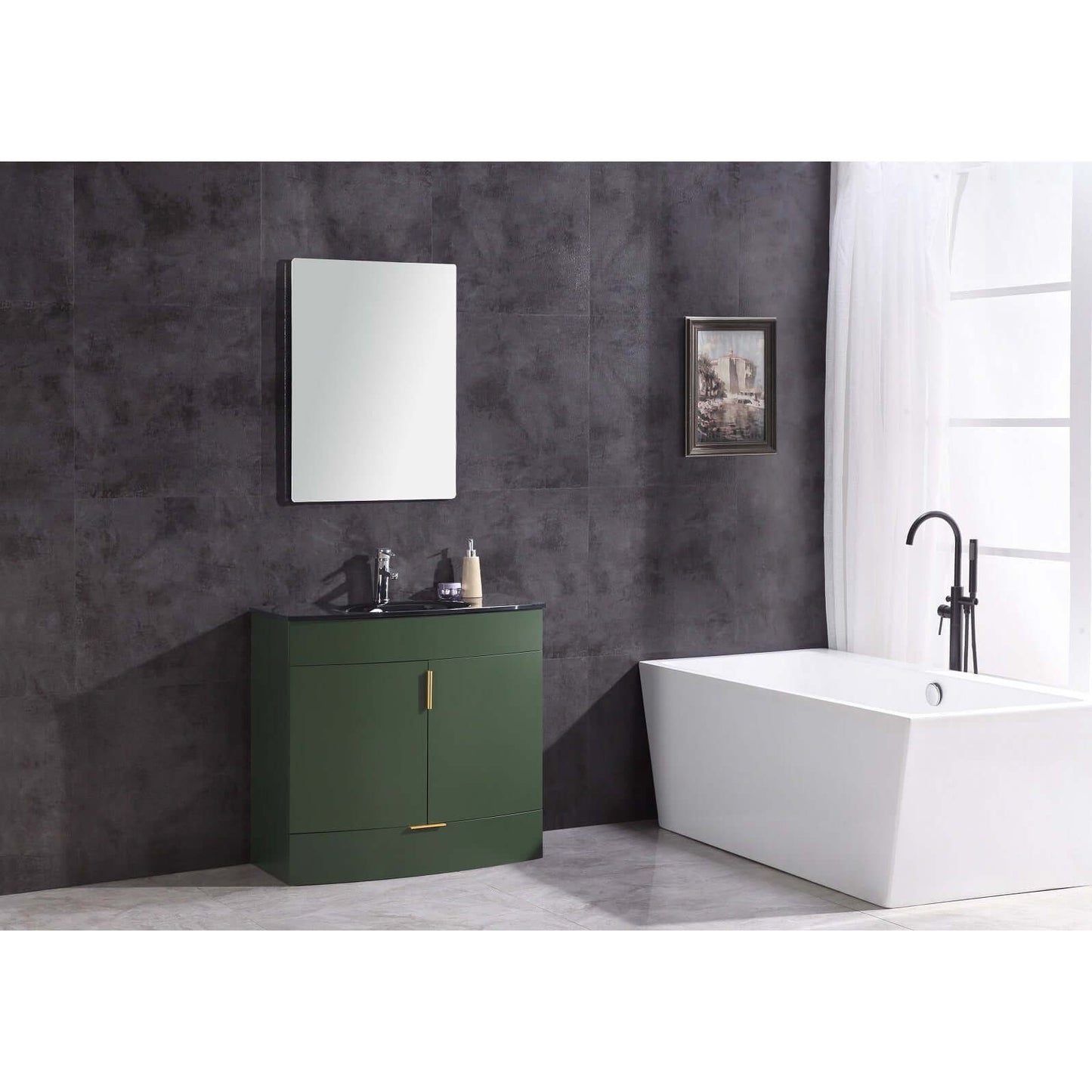 36" Vogue Green Bathroom Vanity - Pvc - WTM8130-36-VG-PVC