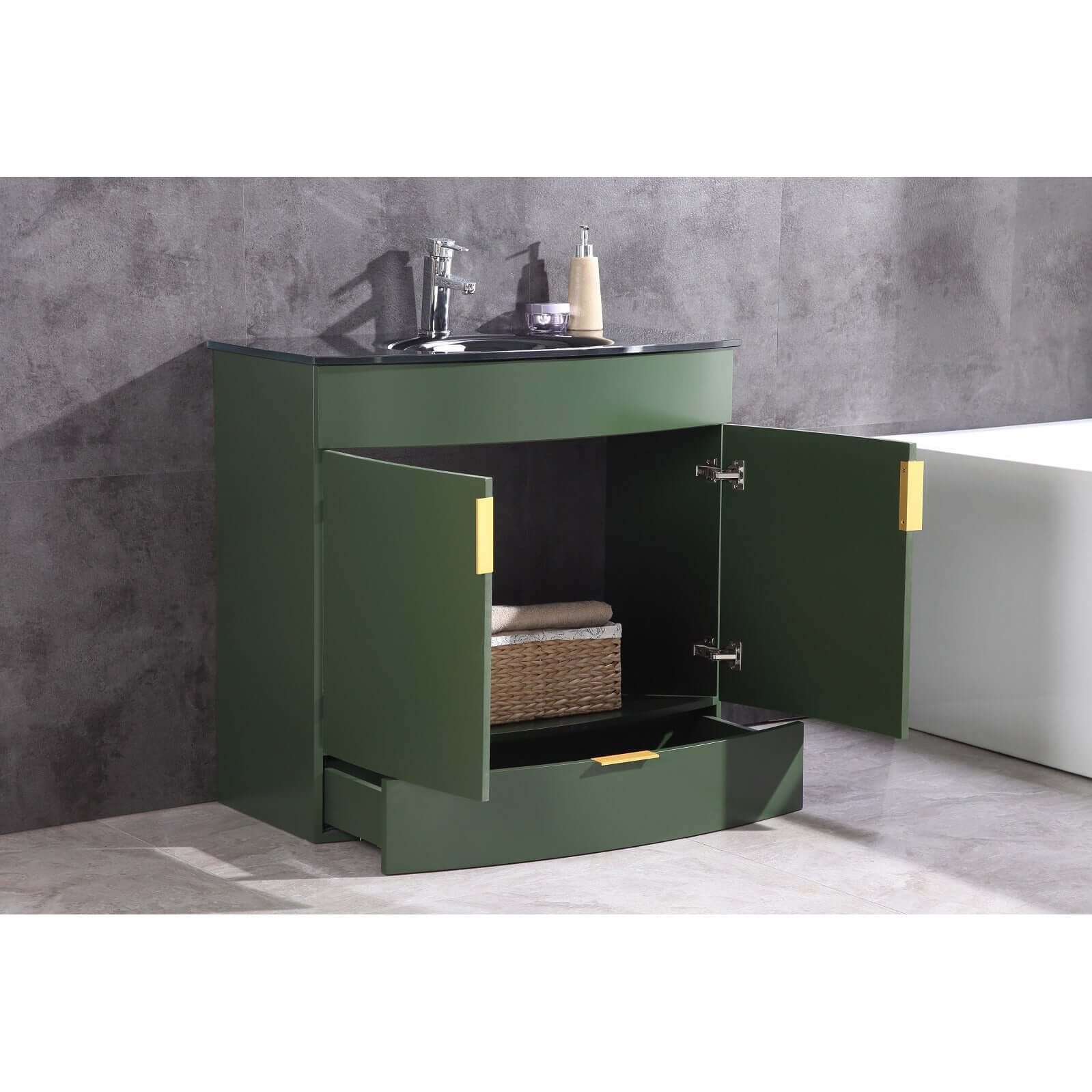 36" Vogue Green Bathroom Vanity - Pvc - WTM8130-36-VG-PVC