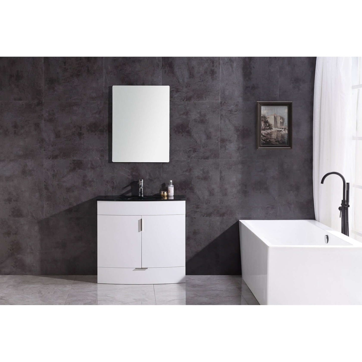 36" White Bathroom Vanity - Pvc - WTM8130-36-W-PVC