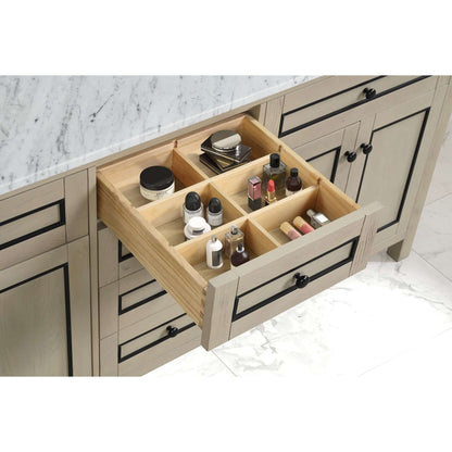 72" Light Oak Double Finish Sink Vanity Cabinet With Carrara White Top - WV2272-O