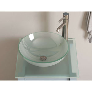 18 Inch Grey Wood and Glass Vessel Sink Vanity Set - 8137BG