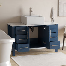 Load image into Gallery viewer, 48 Inch Modern Wood and Porcelain Vanity with Brushed Nickel Plumbing - 8116S-BN