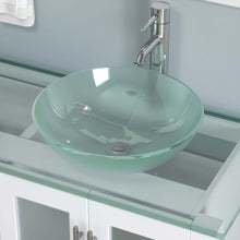 Load image into Gallery viewer, 63 Inch White Wood and Glass Vessel Sink Double Vanity Set - 8119BW