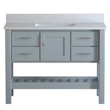 Load image into Gallery viewer, USA Patriot 48 Inch Grey Bathroom Vanity - White Counter - P48G-WHITE