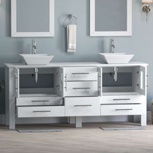 Load image into Gallery viewer, 71&quot; White Vanity Set with Polished Chrome Plumbing - 8119XLWF-CP