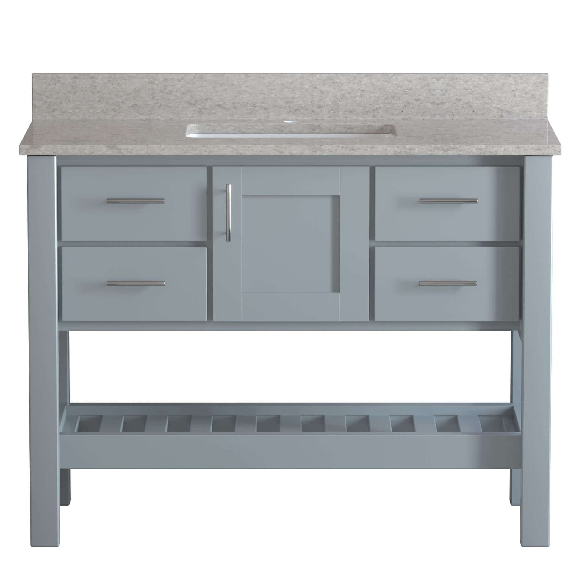 USA Patriot 48 Inch Grey Bathroom Vanity – Olympus Counter - P48G-OLYMPUS