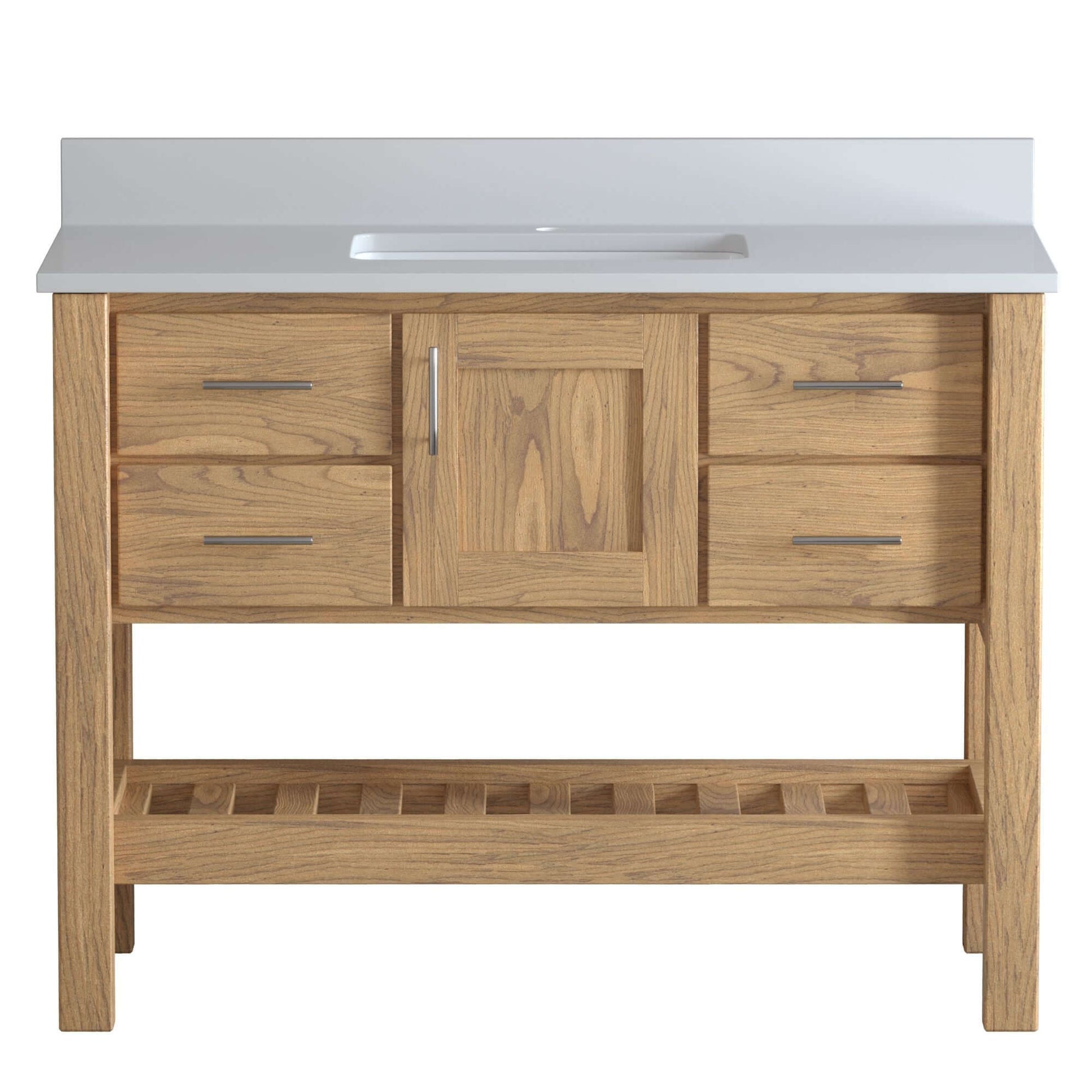 USA Patriot 48 Inch Oak Bathroom Vanity - White Counter - P48-WHITE