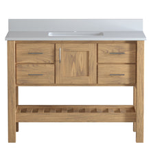 Load image into Gallery viewer, USA Patriot 48 Inch Oak Bathroom Vanity - White Counter - P48-WHITE