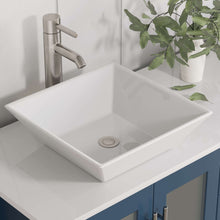 Load image into Gallery viewer, 63 Inch Modern Wood and Porcelain Vanity with Brushed Nickel Plumbing - 8119SF-BN