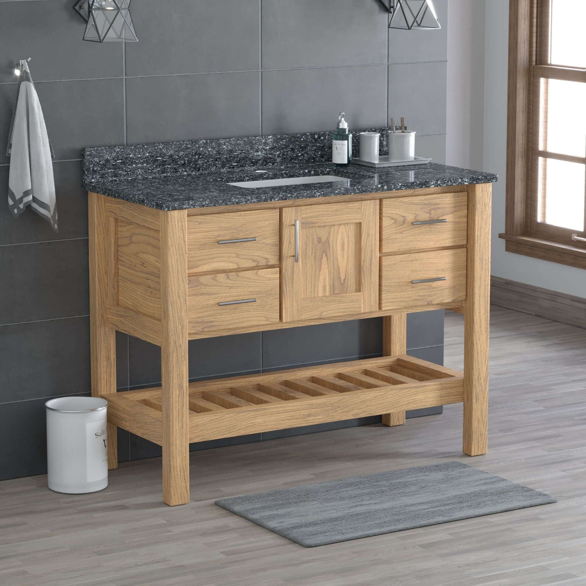 USA Patriot 48 Inch Oak Bathroom Vanity - Starry Counter - P48-STARRY