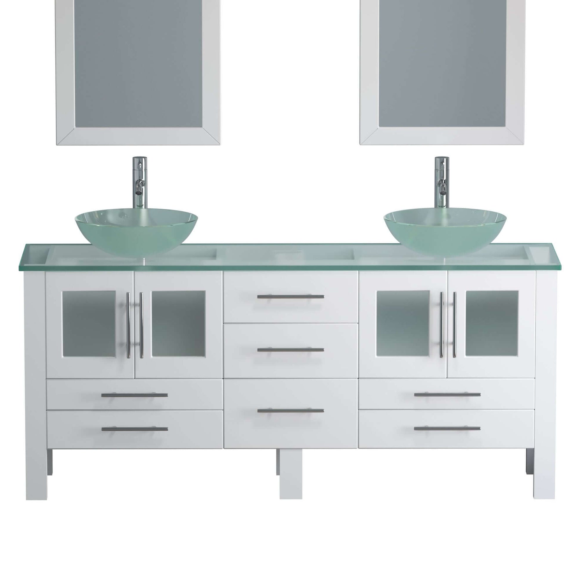 Complete 71" Vanity Set with Polished Chrome Plumbing - 8119bxlw