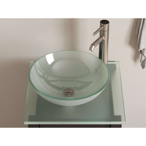 18 Inch Espresso Wood and Glass Vessel Sink Vanity Set - 8137B