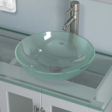 Load image into Gallery viewer, 71 Inch Grey Wood and Glass Vessel Sink Double Vanity Set - 8119BXLG