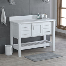 Load image into Gallery viewer, USA Patriot 48 Inch White Bathroom Vanity - White Counter - P48W-WHITE