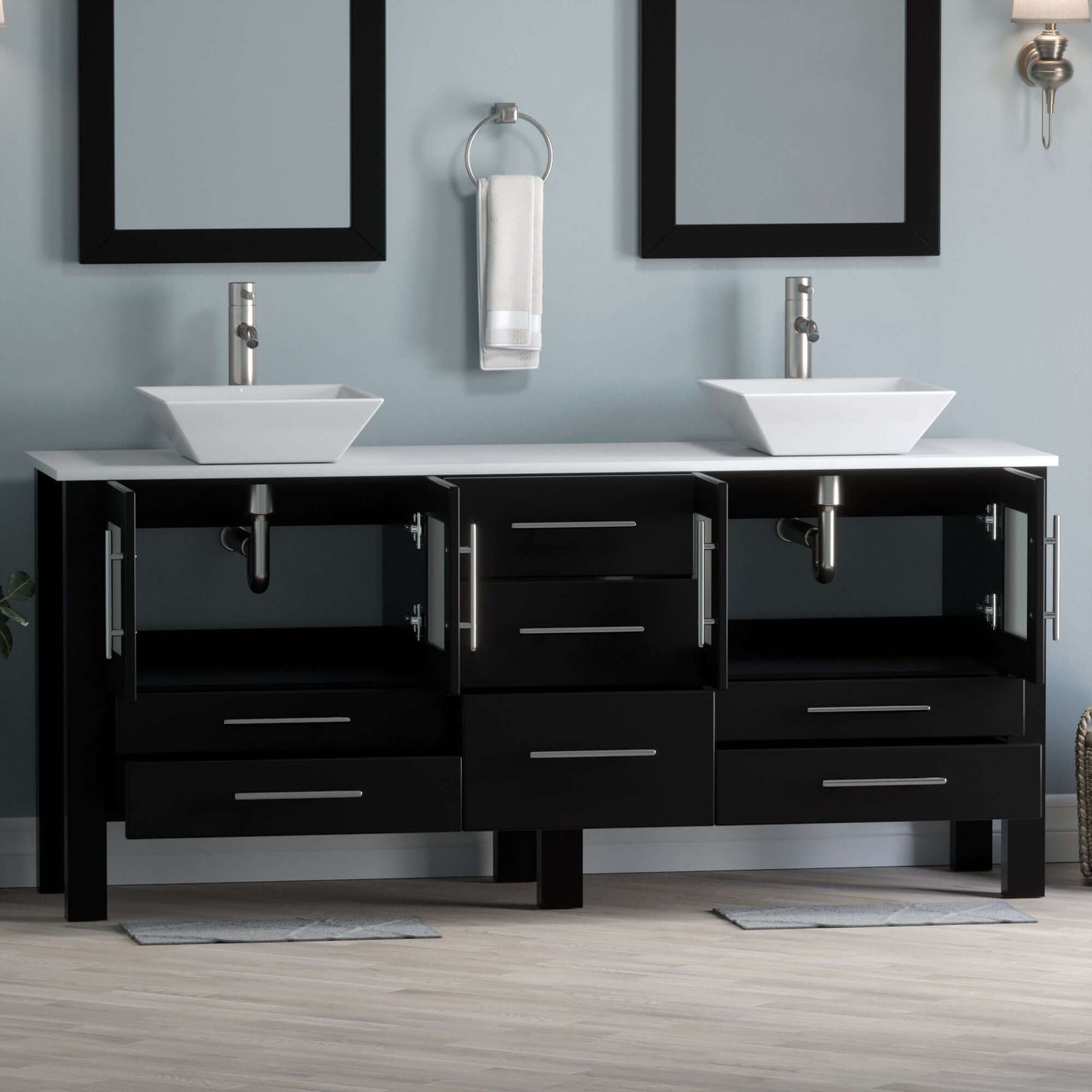 71" Vanity Set with Polished Chrome Plumbing - 8119XLF-CP