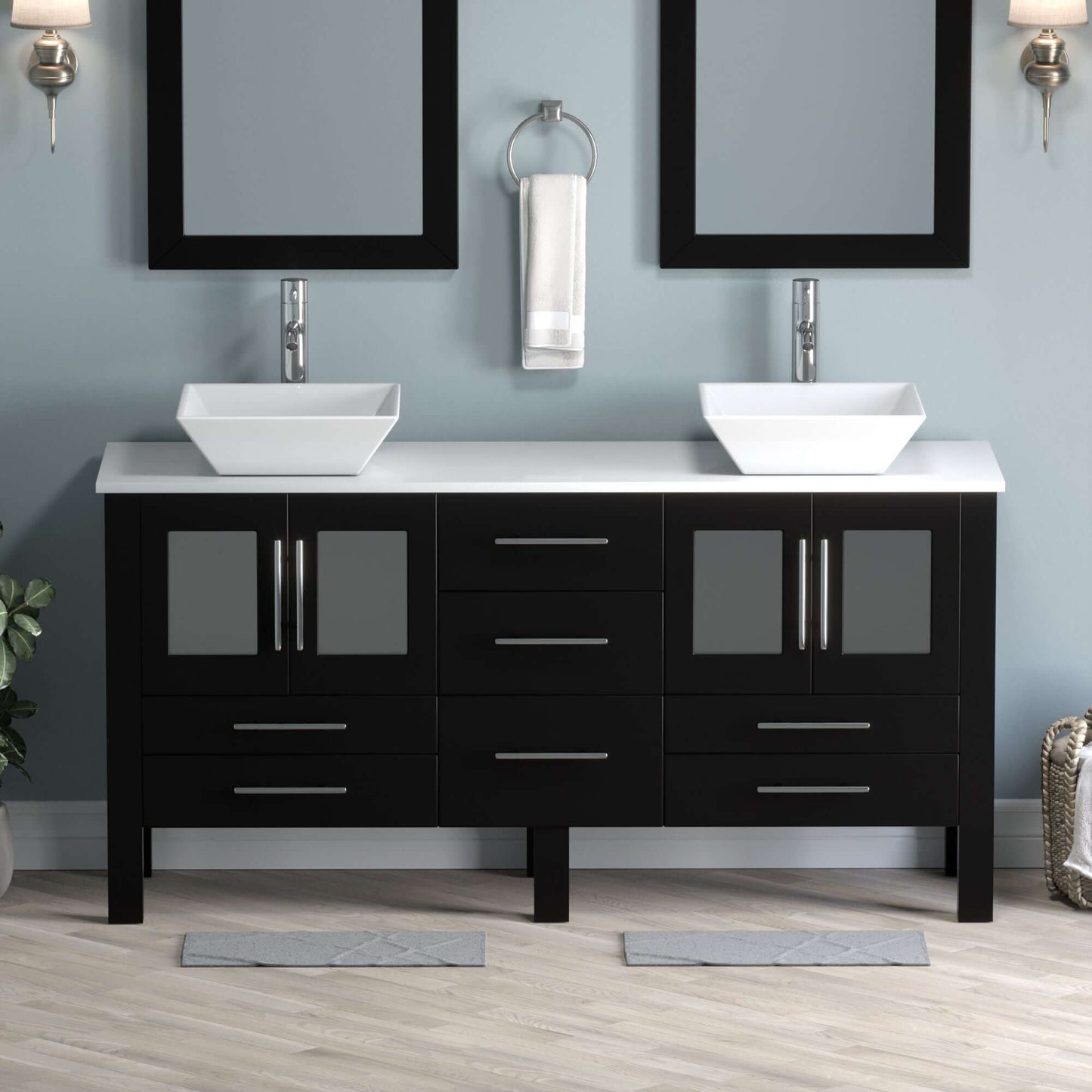 63" Vanity Set with Polished Chrome Plumbing - 8119F