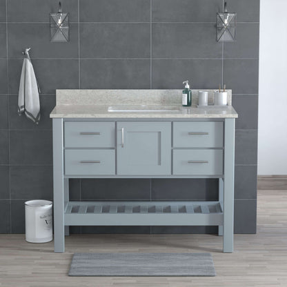 USA Patriot 48 Inch Grey Bathroom Vanity – Olympus Counter - P48G-OLYMPUS