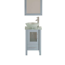 Load image into Gallery viewer, 18 Inch Grey Wood and Glass Vessel Sink Vanity Set - 8137BG