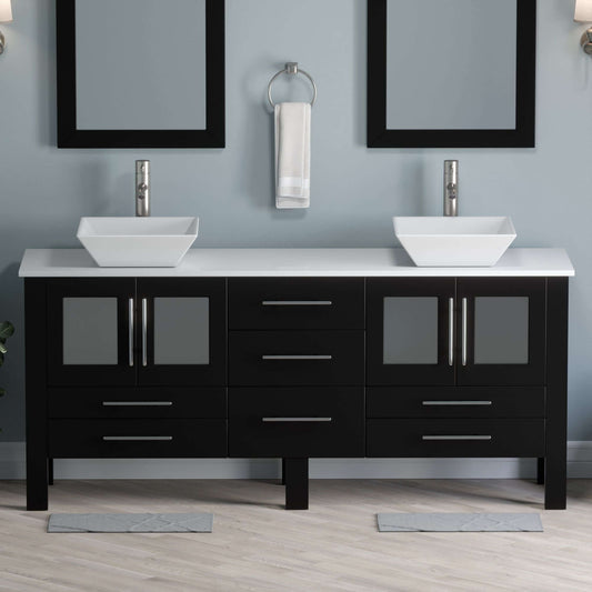 71" Vanity Set with Polished Chrome Plumbing - 8119XLF-CP