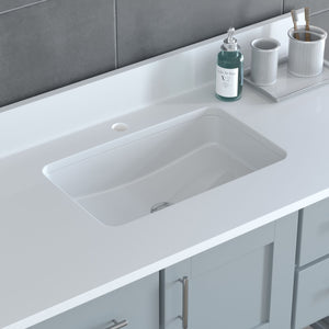USA Patriot 48 Inch Grey Bathroom Vanity - White Counter - P48G-WHITE