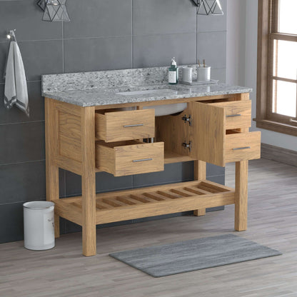 USA Patriot 48 Inch Oak Bathroom Vanity - Pepper Counter - P48-PEPPER