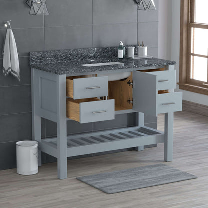 USA Patriot 48 Inch Grey Bathroom Vanity - Starry Counter - P48G-STARRY