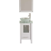 Load image into Gallery viewer, 18 Inch White Wood and Glass Vessel Sink Vanity Set - 8137BW