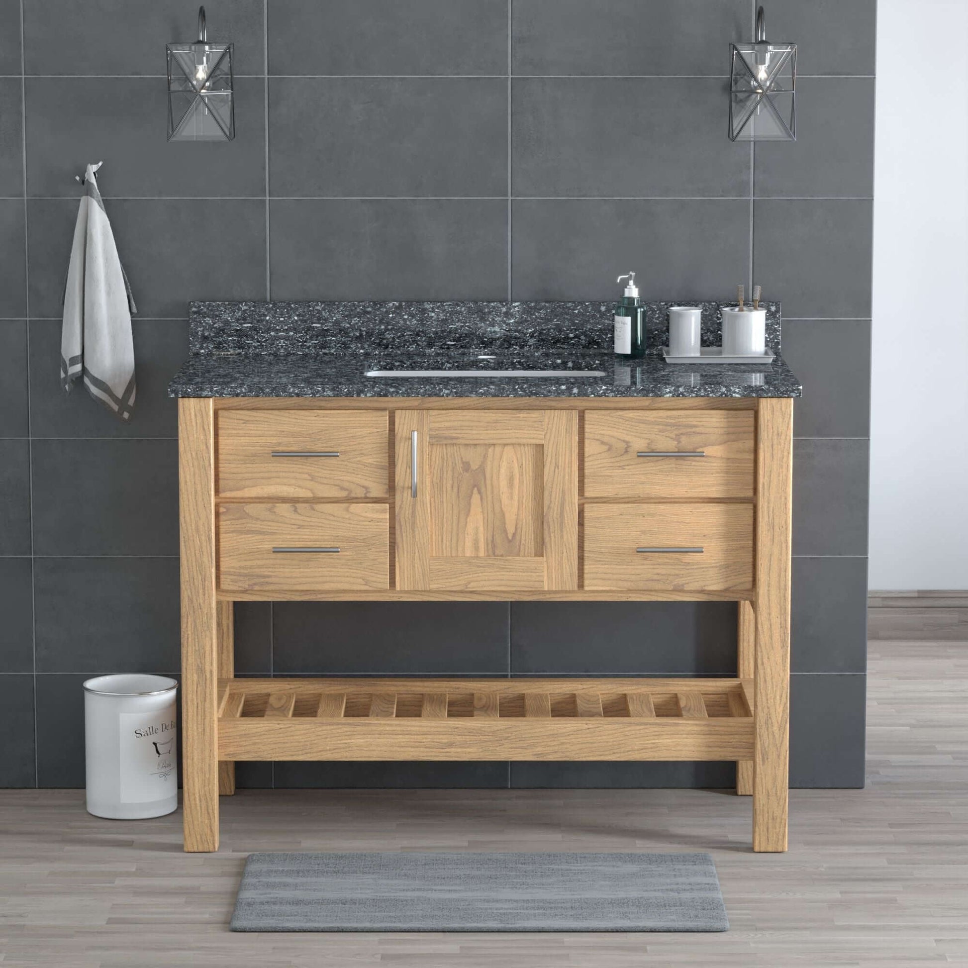 USA Patriot 48 Inch Oak Bathroom Vanity - Starry Counter - P48-STARRY