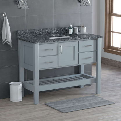 USA Patriot 48 Inch Grey Bathroom Vanity - Starry Counter - P48G-STARRY